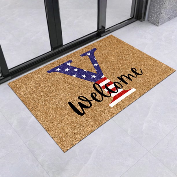 American Independence Day Floor Mat Crystal Velvet Printed Flag Floor Mat Festival Decorative Carpet Home Decor
