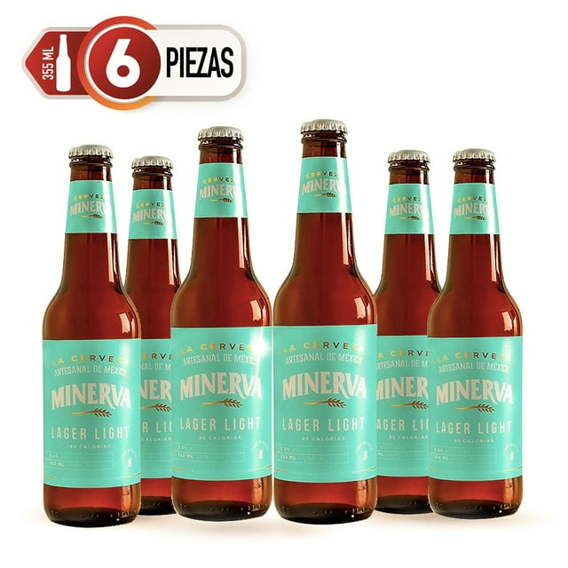Six Pack Cerveza Minerva Light Lager 355ml C/u Minerva lager