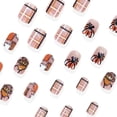 thumbnail image 3 of Halloween Press On Nails 24 Pcs, Cute Spooky False Nails with Pumpkin Ghost Bat Web Designs, Medium Almond and Coffin Shapes Reusable Fake Nail Tips for Halloween Party, Women's Artificial Nails Set, 3 of 6