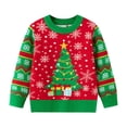 thumbnail image 2 of ATOGUTA Ugly Christmas Sweater Kids Christmas Knitted Pullover Sweater Crewneck Long Sleeve Comfy Soft Jumper Tops Red, Size 3T-8, 2 of 5