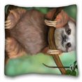 thumbnail image 1 of RYLABLUE Leaveland Sloth Holding The Branches Square Throw Pillow Case Cases Cover Cushion Covers Sofa Size 18x18 Inches Two Side, 1 of 1