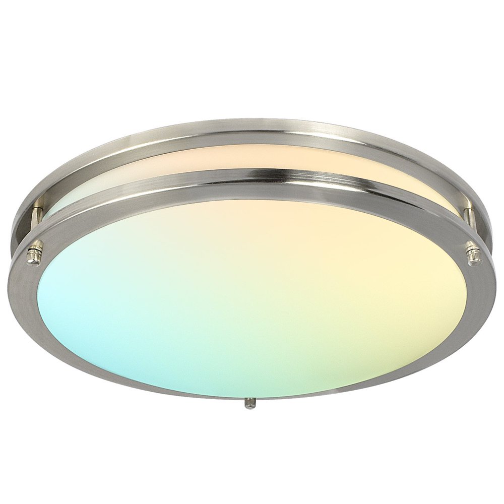 Luxrite 16 Inch Dimmable LED Flush Mount Ceiling Light, 24W, 2700K