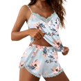 thumbnail image 3 of Ekouaer Pajama Sets For Women 2 Piece Silk Lingerie Sleepwear Satin Cami Pj Shorts Set Soft Nightwear, 3 of 5