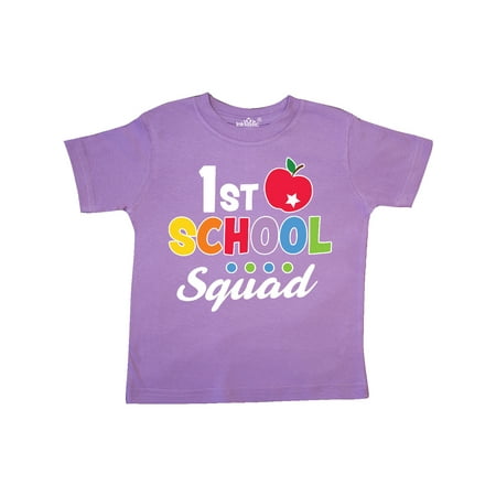 

Inktastic 1st Grade School Squad with Apple and Star Gift Toddler Boy or Toddler Girl T-Shirt