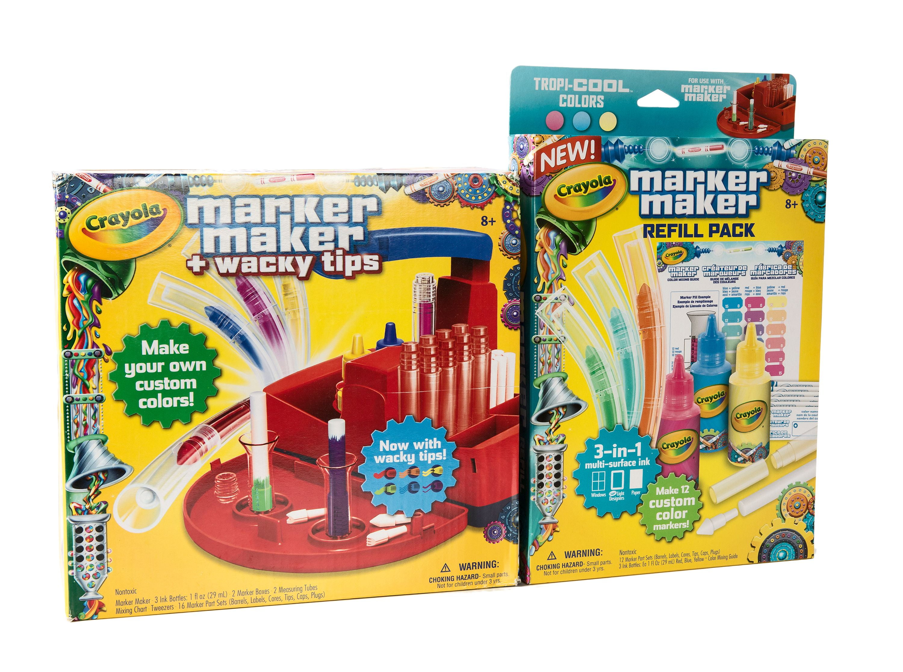 CRAYOLA MARKER MAKER KIT with WACKY TIPS Unboxing -- Easy DIY Color  Markers!! 