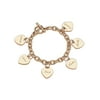 Personalized Gold-Tone Hearts Charm Family Name Bracelet