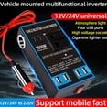 thumbnail image 3 of Car Inverter with 1500W Peak Power, 4 USB Ports and Multi-Safety Protection for Vehicle and Home Use, Made of ABS + Metal, 3 of 8