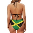 thumbnail image 5 of Uourmeti Jamaican Flag Print Halter Neck Bikini Set - Sexy Two-Piece Triangle Swimsuit with Tie Side & Back - Perfect for Beach Vacation, Pool Party & Tropical Getaway, 5 of 7