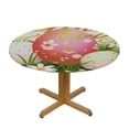 thumbnail image 3 of HAOXIT Cute Decor Round Fitted Tablecloth Egg Small Round Table Cover with Elastic Edge Wipeable Circle Table Cloths for Party Patio Kitchen Decor Fit for Round Table 31-35, 3 of 8