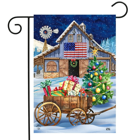 Briarwood Lane Holiday Barn Christmas Garden Flag