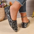 thumbnail image 6 of Women's Glitter Pointed Toe Flats, Wide Width Casual Slip-On Loafers, Comfortable Soft Sole Walking Shoes for Spring Summer Party Daily Wear, 6 of 10
