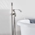thumbnail image 5 of Waterfall Brushed Nickel Freestanding Bathtub Faucet Bathroom Faucet HandShower, 5 of 7