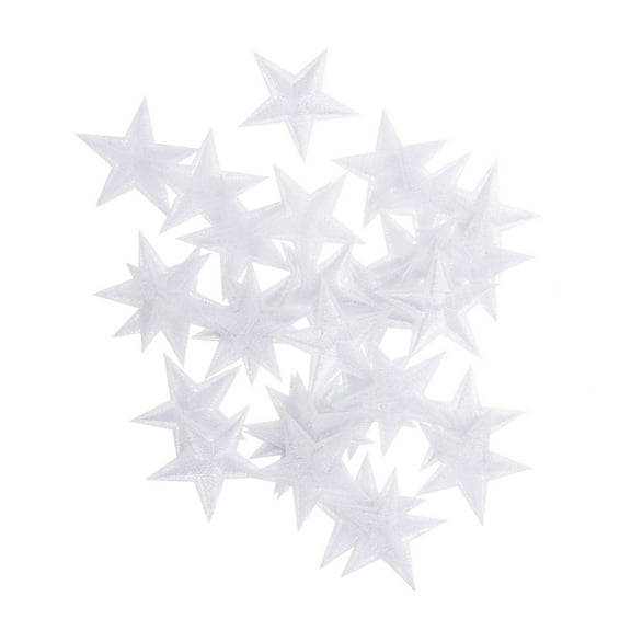 Masteelf 50 Pcs Embroidered Clothes Star Sewing Stars Appliques Embroidery Patches White