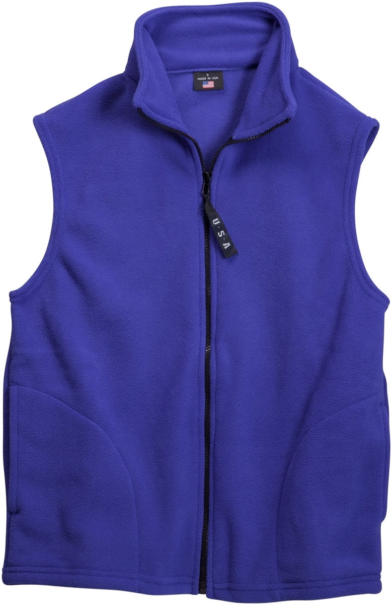 purple sleeveless fleece jacket