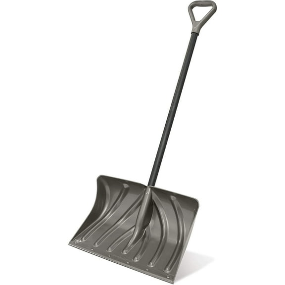 Suncast Snow Shovel Pusher Combo SC2700 - Wear Strip, D-Grip Handle - 20", Gray