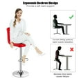 thumbnail image 6 of Bar Stool, Comfortable Swivel Adjustable PU Leather Bar Chair with Backrest, Soft Cushioned Seat, Footrest, Sturdy Metal Frame, Barstools for Kitchen, Pub, Red, 6 of 8