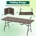 thumbnail image 2 of 6ft Folding Table - Heavy Duty Fold-in-Half Plastic Table, Portable Utility Tables with Steel Legs for Events, Camping, Indoor & Outdoor Use (Khaki), 2 of 4