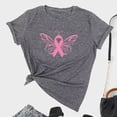 thumbnail image 1 of TIMIFIS T-Shirt Ruban Rose de Sensibilisation au Cancer du Sein pour Femmes T-Shirts Cancer du Sein Été Ample Imprimé Col Rond T-Shirt Manches Courtes Blouse Décontractée Automne/hiver, 1 of 5