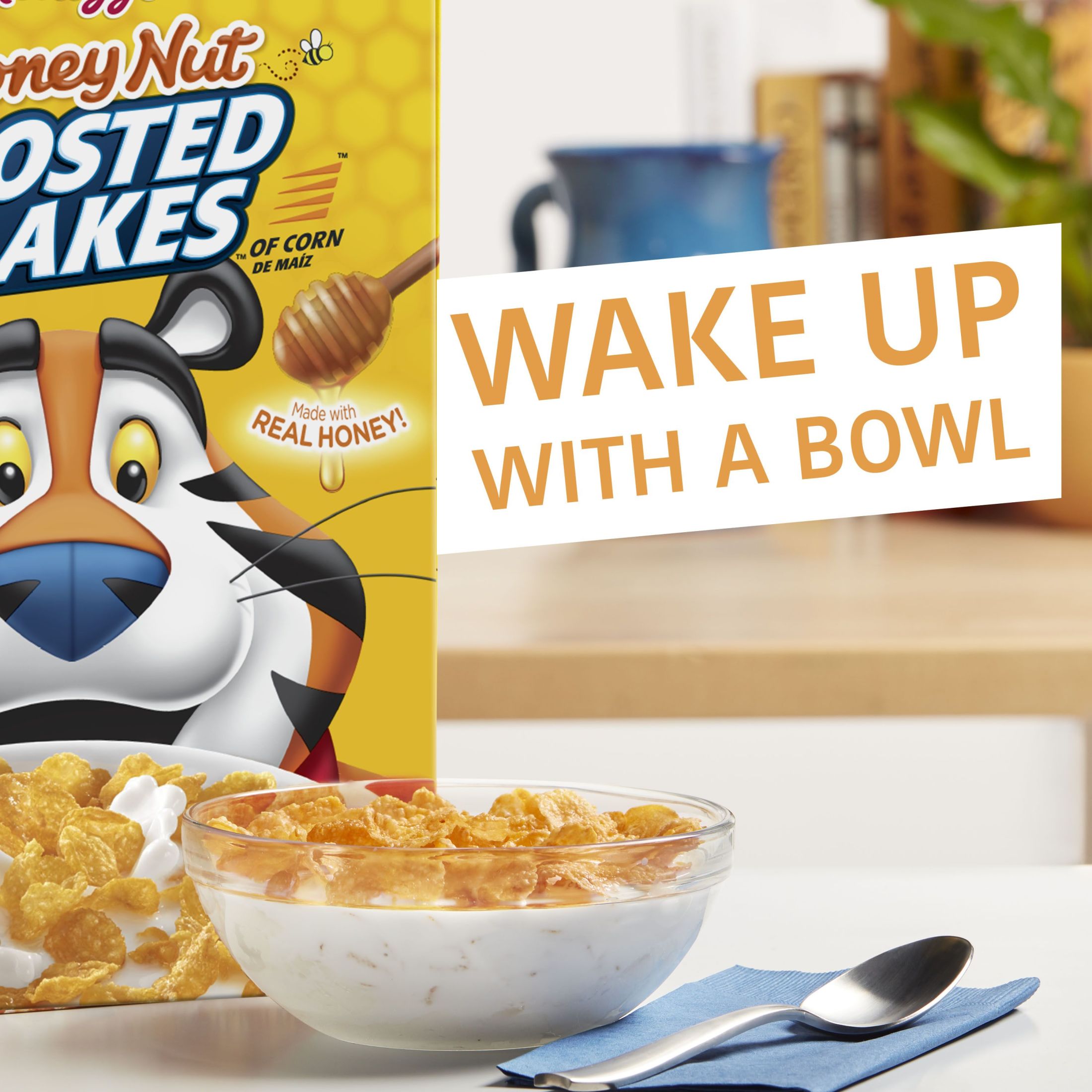 Kellogg's Frosted Flakes Honey Nut Cold Breakfast Cereal, 24.5 oz