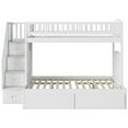 thumbnail image 3 of Pemberly Row Traditional Wood Staircase Storage Bunk Twin Over Full in White, 3 of 10