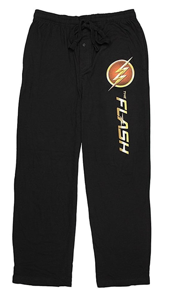 DC Comics The Flash Black Lounge Pants Pockets Adult Mens Superhero