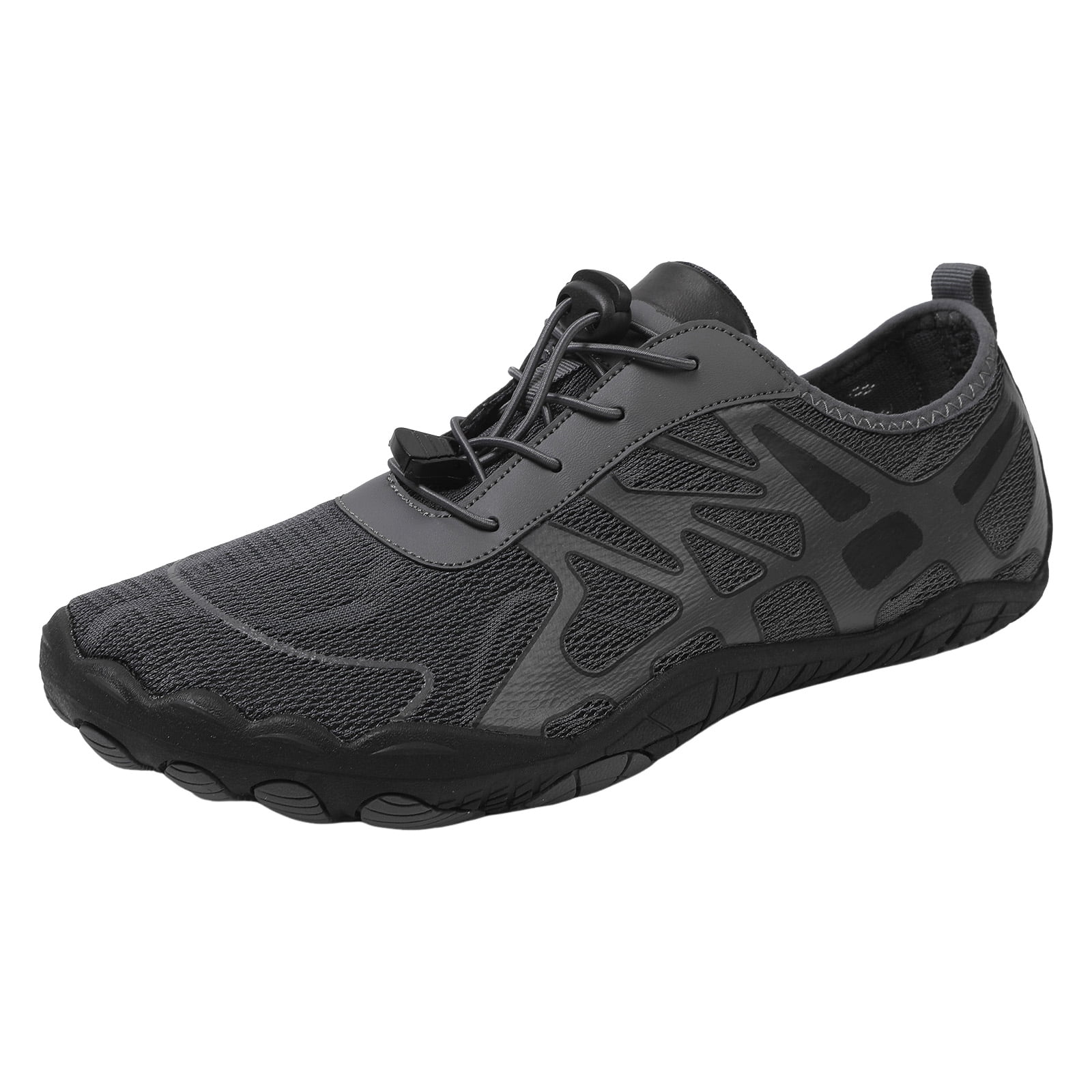 Barefoot Shoes for Women Mens QuickDry Water Shoes Lightweight Non Slip Athletic Hiking Shoes Breathable Slip On Sneakers Gray Size 9