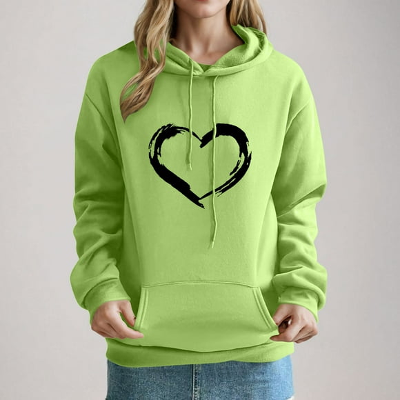 ZMFXJPE Over Sized Hoodie Women Womens Fall Sweatshirts Women's Fleece Sweatshirts Vintage Sweatshirt Plus Size Hoodie for Women, Green, M