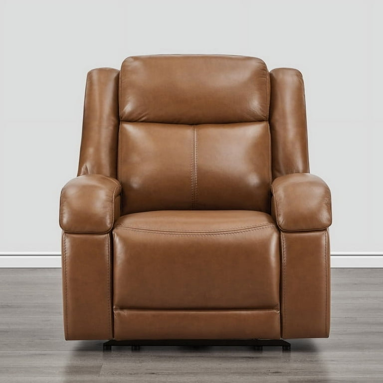 CHITA Genuine Leather Power Recliner Chair, Dual Motors and USB