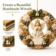 thumbnail image 3 of Christmas Wreath 3D Fabric Poke Art Kits for Adults, Pre-Punched Crafts for Holiday Door Decor, No-Sew DIY Making Set (Angel), 3 of 5