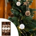 thumbnail image 3 of Summercome Velvet Christmas Ornaments Balls for Tree - 15pcs Shatterproof Christmas Ornaments for Xmas Decorations - Multicolor Brown Neutral Beige, 80mm 3.15inch, 3 of 6