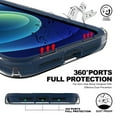 thumbnail image 3 of PeakDrop for iPhone 12/12 Pro Case with Glass Screen Protector, Clear Full-Body Heavy Duty Protective Cover (Navy Blue), 3 of 9