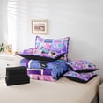 thumbnail image 6 of Feelyou Ballet Dance Twin Bedding Sets 7pcs, Purple Patchwork Plaid Bedding Comforter Set, 6 of 8