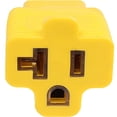 thumbnail image 4 of 110V Regular Wall Outlet Adapter, 15 Amp to 20 Amp T-Blade - 3 in 1 Female, Window AC, Yellow, 4 of 6