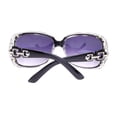 thumbnail image 4 of Womens Oversized Rectangular Rhinestone Encrusted Chain Arm Fashion Sunglasses Black Clear, 4 of 4