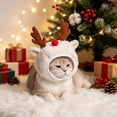 thumbnail image 4 of Fegute Christmas Pet Hat Holiday Accessory for Small Medium Dogs Cats Reindeer Antlers Santa Design Comfortable Wear Adjustable Size Photoshoot Decor, 4 of 6