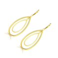 thumbnail image 2 of JewelStop 14K Yellow Gold Finish 21x60mm Shiny Fancy Drop Concentric Tear Drop Earrings, Lever Back Clasp, 2 of 4