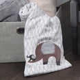 thumbnail image 5 of Bedtime Originals Elephant Love Gray/White Fleece Appliqued Baby Blanket, 5 of 6