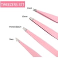 thumbnail image 3 of Rewera Juego de Pinzas de 4 Piezas, Pinzas Profesionales de Acero Inoxidable, Pinzas de Precisión para Cejas, Vello Facial, Vello Encarnado, Astillas, Removedor de Negros y Garrapatas (ROSA), 3 of 7
