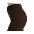 thumbnail image 6 of Womens Seamless Fleece High Waisted Stretch Long Yoga Fitness Leggings Pants - Brown, Regular, 6 of 7
