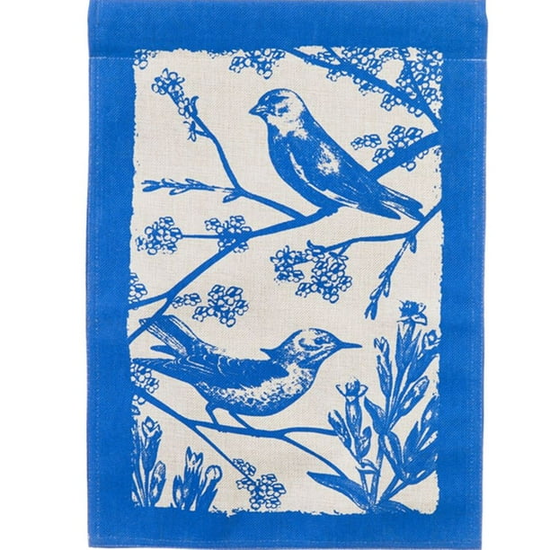 Evergreen Burlap Garden Flag Birds In Bloom Walmart Com