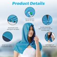 thumbnail image 3 of 2 Packs Absorbent Cooling Hoodie Towel Wraps, Quick-Drying Cooling Towels for Neck Instant Soft Scarf Face Sun Protection Men Camping Sports Gym Hot Weather Outdoor A, 3 of 7
