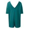 thumbnail image 6 of Fashion Clothing Women's Summer Oversized Tee Romper Casual Workout Athletic Romper Backless Loose Shorts Jumpsuit Overalls Long Sleeves Women Thin Body 1st Date Outfit Super Jumpsuit Womens Green XL, 6 of 6