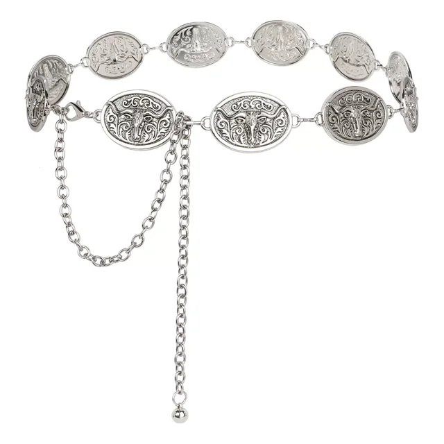 Cinturón Mujer Moda Cadena Texturizado Decor Cowgirl Vaquero