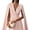 Pink, variant on Women Elegant Cape Blazer Dress,Solid Color V Neck Double-Breasted,Soft Breathable Fabric,Flowy Cape Sleeve,Belted Waist