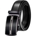 thumbnail image 1 of Cinturones de vestir de cuero genuino para hombres con hebilla automática, cinturones de hombres de 35 mm para trajes, jeans, uniforme, negro Genérico Cinturón, 1 of 6