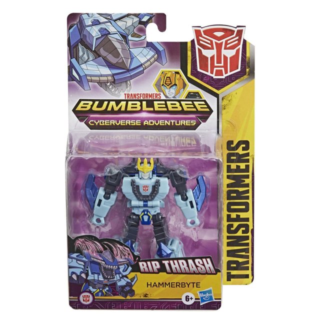 Transformers Bumblebee Cyberverse Adventures Action Attackers Warrior Class Hammerbyte Action Figure, Rip Thrash Move, 5.4-inch