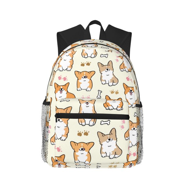Balery Cartoon Corgi Mochila para Mujeres y Hombres, Mochila Ligera Casual para Viajes, Mochila Clásica Básica para la Universidad