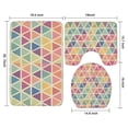 thumbnail image 3 of Multi Color Triangle Checkered Pattern Bathroom Rugs Sets 3 Piece,Toilet Cover Set,Absorbent Non Slip Bathroom Mats Sets with U-Shaped Contour Rug Toilet Rug Set, 3 of 5