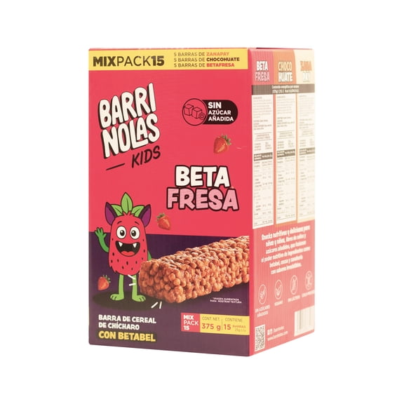 Barrinolas Kids | 15 Mix Pack Barritas Sabor ChocoHuate, ZanaPay y BetaFresa