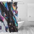 thumbnail image 2 of Yayeee Shower Curtain with Hooks 72"x72" Waterproof Fabric Bathroom Hanging Decor, Black, 2 of 5